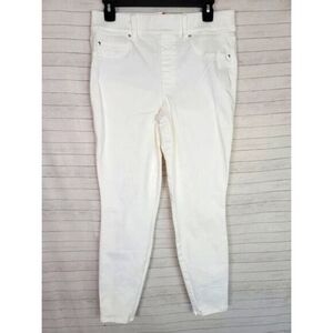 SPANX JEAN-ISH PULL ON JEANS IN WHITE, SZ LARGE